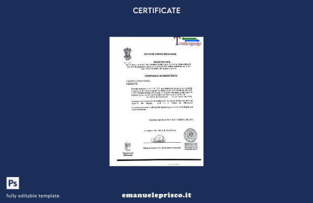 modello di certificato SAT Messico in stile verificato